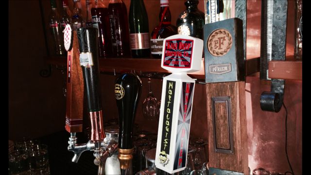 Italian wine bottles at La Buca Portland restaurant
